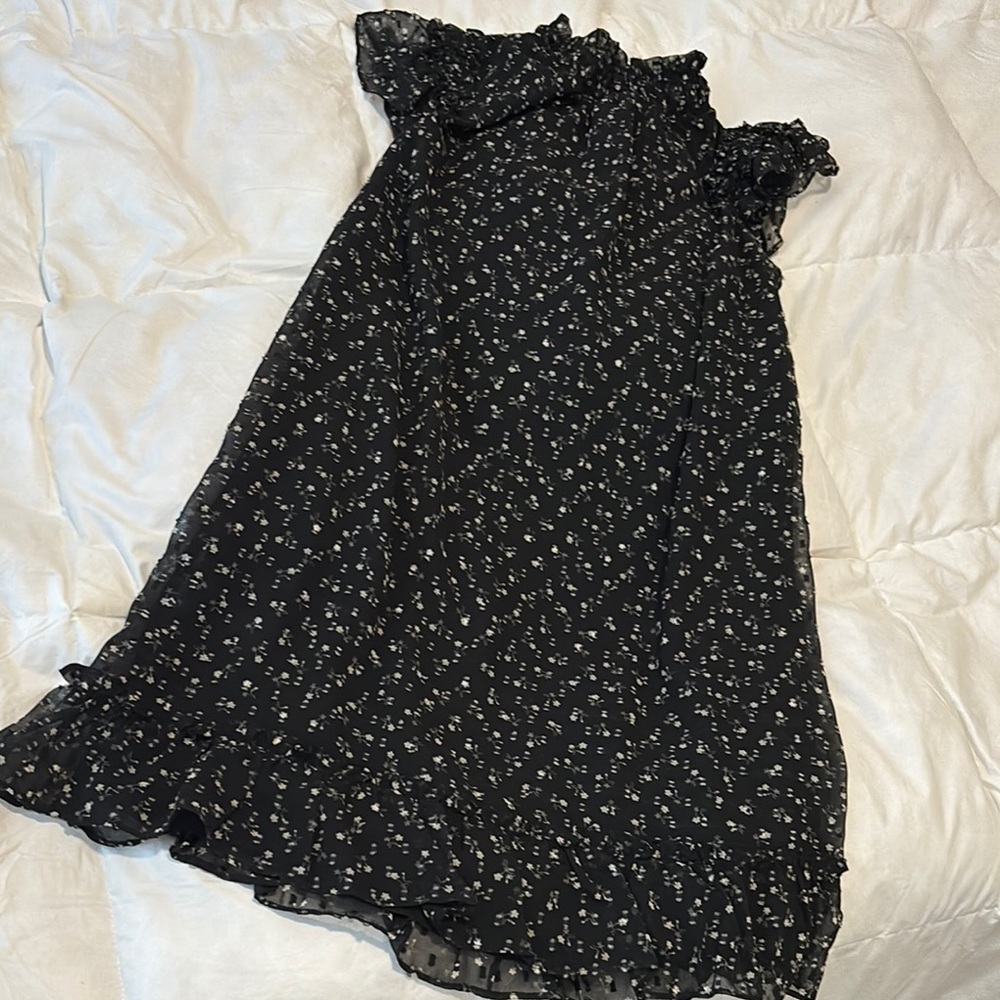 Charming Black Floral Womans Dress